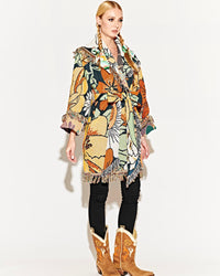 Garden Party Blanket Coat - Vintage Poppy