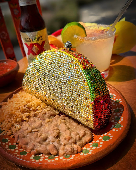 Taco Tuesday Rhinestone Clutch