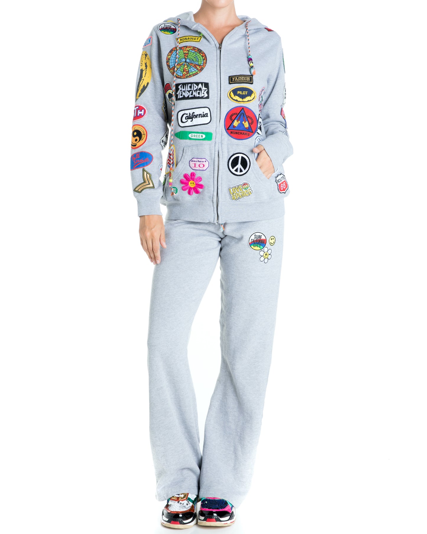 Fab Patch Tracksuit - Heather Gray