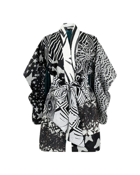 Purple Haze Kimono - Black & White