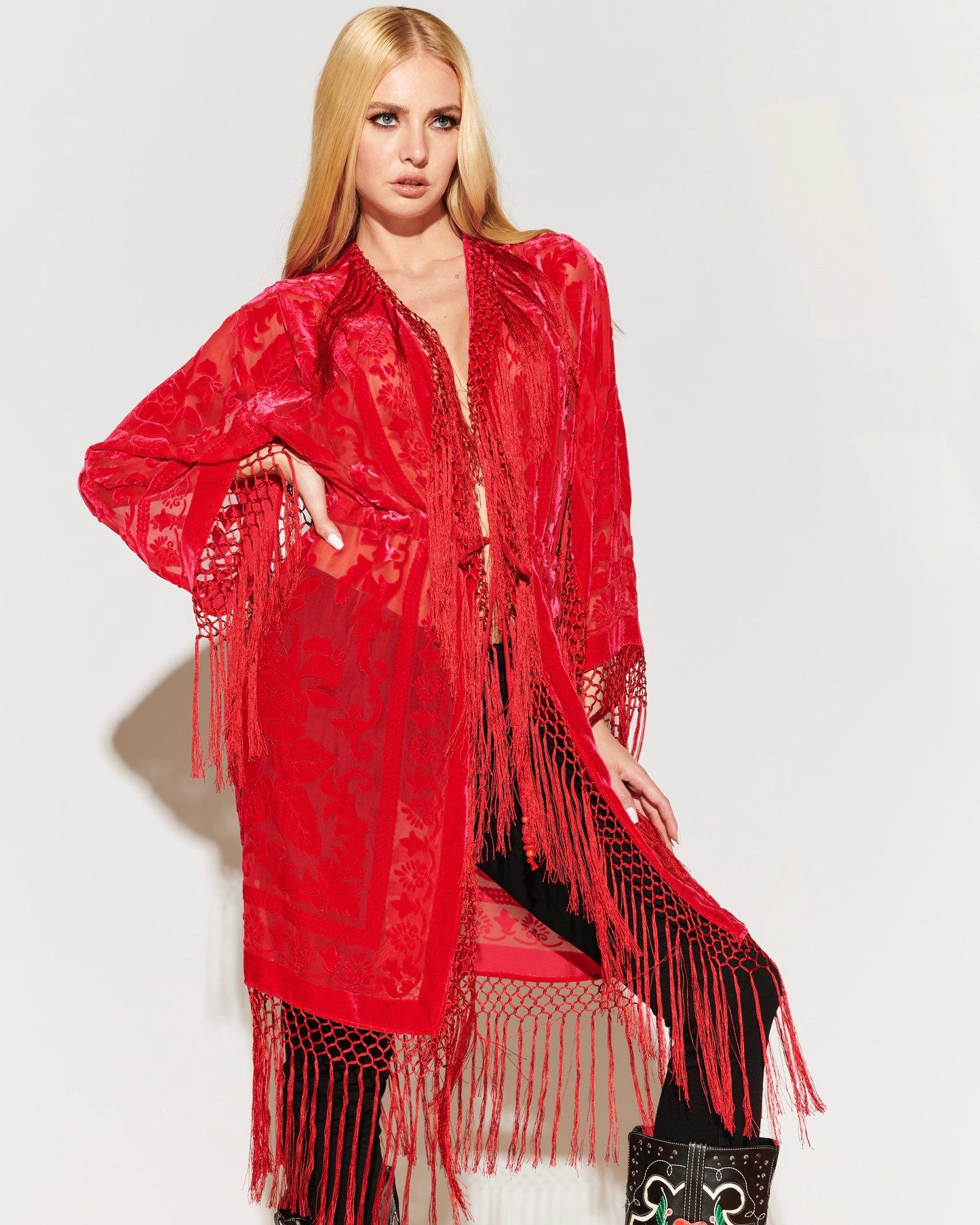 Nouveau Goddess Kimono - Red