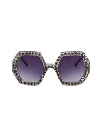 Wanderlust Rhinestone Funglasses - Charcoal Glitter