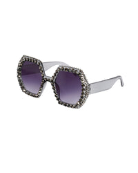 Wanderlust Rhinestone Funglasses - Charcoal Glitter