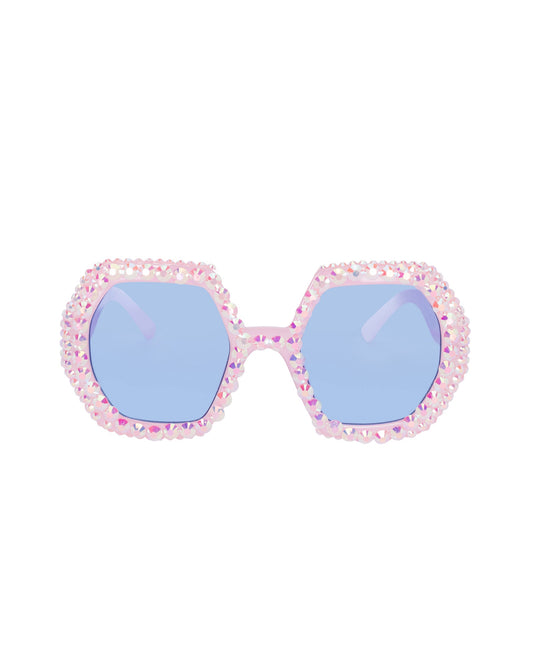 Wanderlust Rhinestone Funglasses - Pink Aura