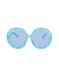 Euphoria Rhinestone Funglasses - Sky Blue