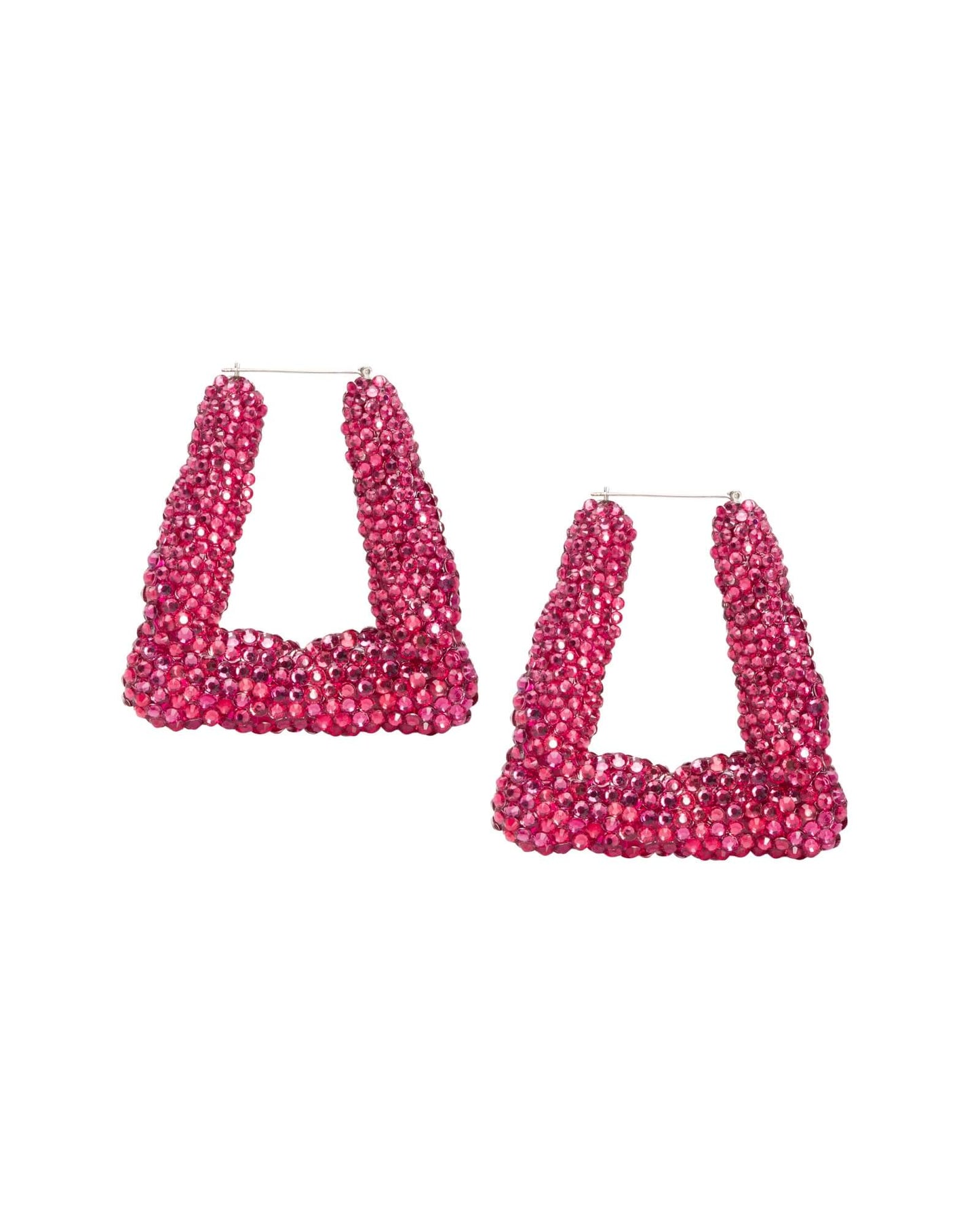 Boogie Down Rhinestone Earrings - Magenta - Limited Edition