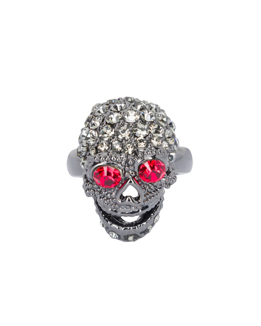 Heady Goddess Skull Rhinestone Ring