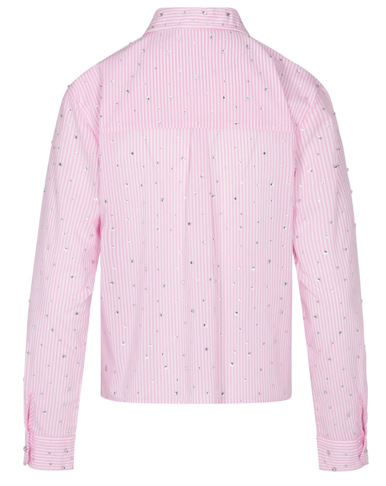 Gidget Sparkle Rhinestone Blouse - Pink Stripe