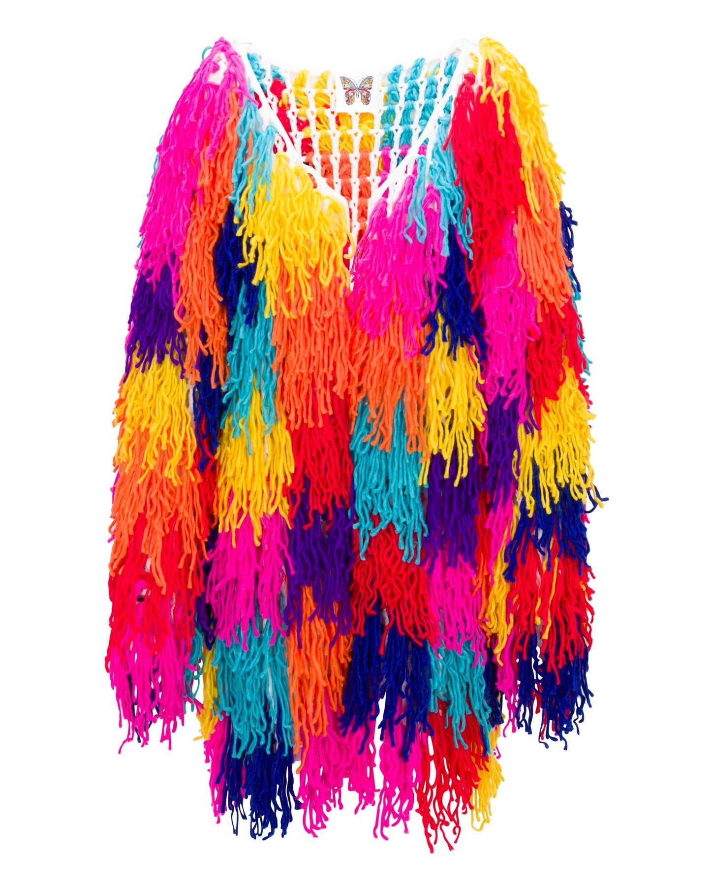 Groovy Fringe Technicolor Sweater Coat