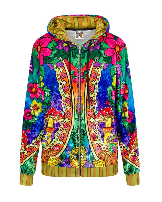 Kaleidoscope Dreams Zip Up Hoodie - Wildflower Paradise