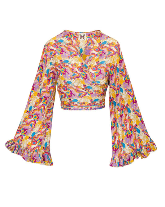 Dreamy Daisy Wrap Top - Rainbow