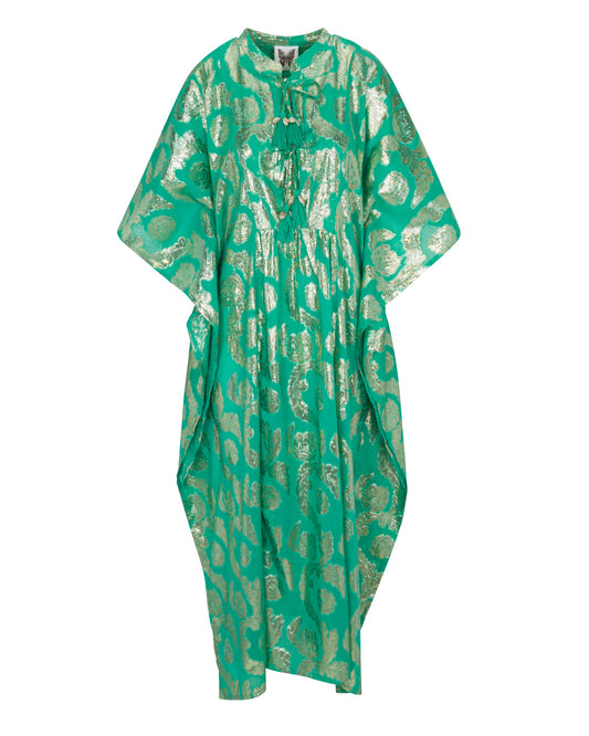 Palm Springs Caftan Maxi Dress - Jade/Gold