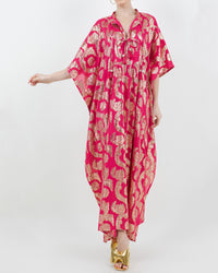 Palm Springs Caftan Maxi Dress - Pomegranate/Gold