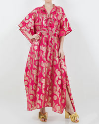 Palm Springs Caftan Maxi Dress - Pomegranate/Gold