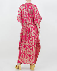 Palm Springs Caftan Maxi Dress - Pomegranate/Gold