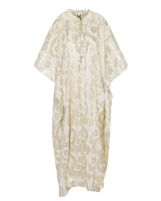 Palm Springs Caftan Maxi Dress - Seashell/Gold