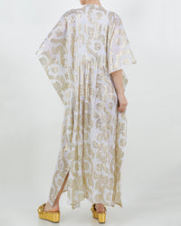 Palm Springs Caftan Maxi Dress - Seashell/Gold