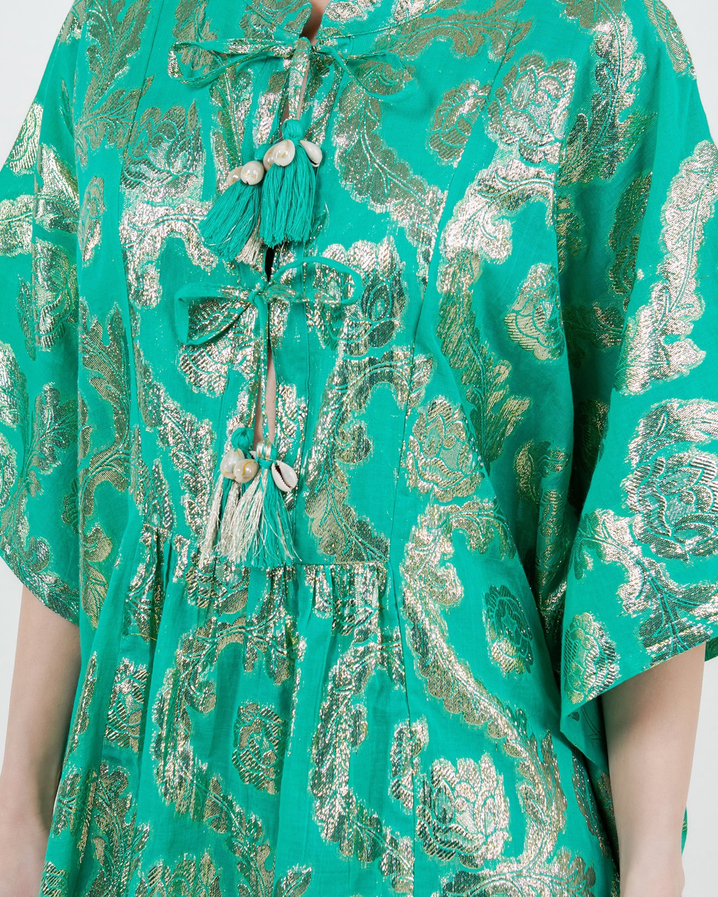 Palm Springs Caftan Tunic Dress - Jade/Gold