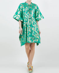 Palm Springs Caftan Tunic Dress - Jade/Gold