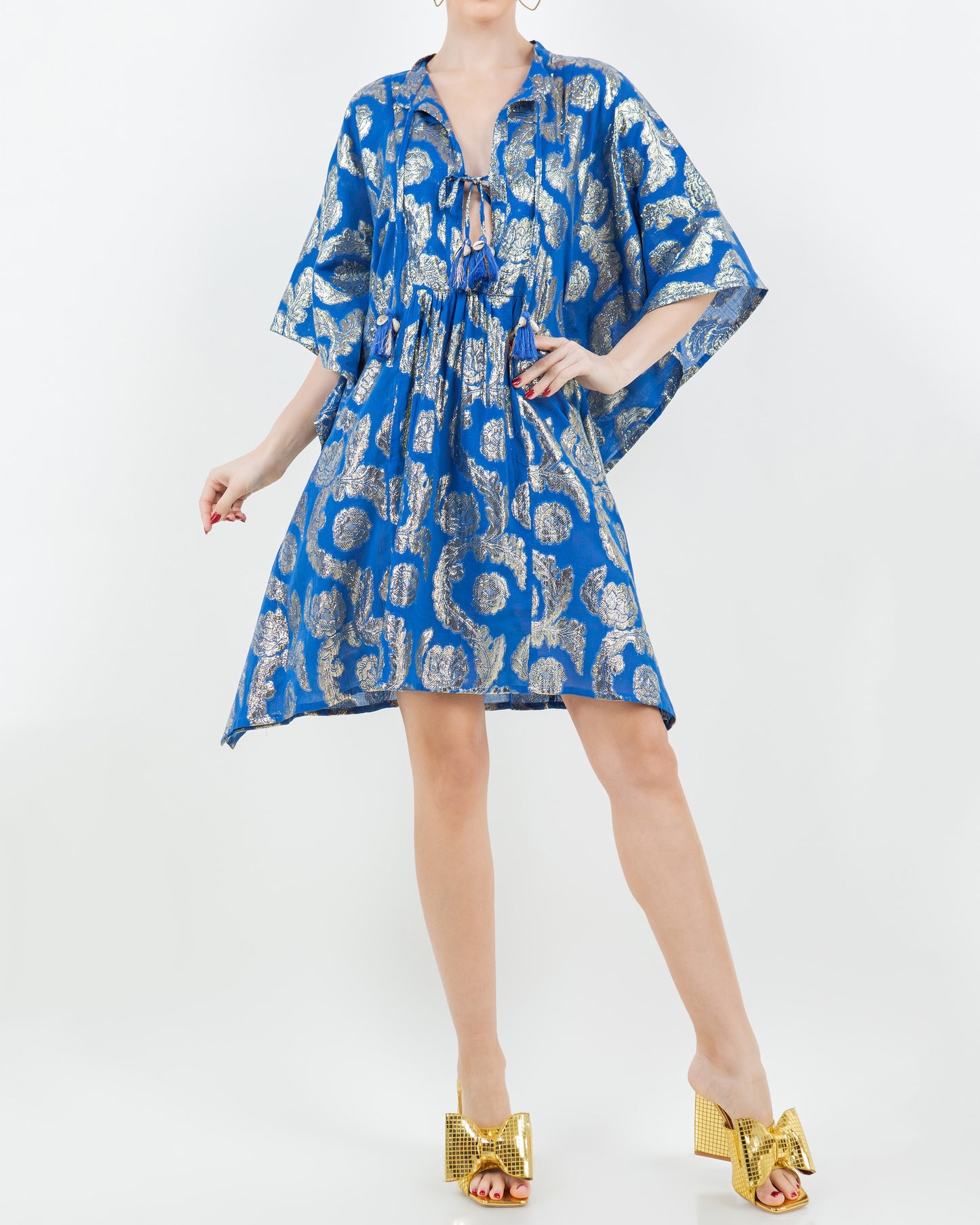 Palm Springs Caftan Tunic Dress - Ocean Blue