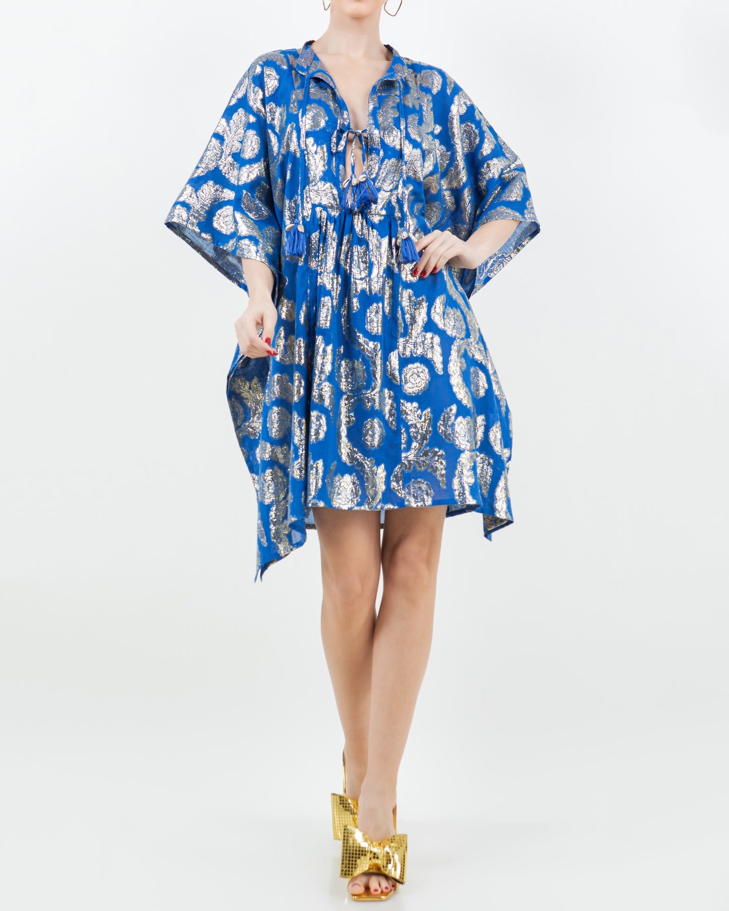 Palm Springs Caftan Tunic Dress - Ocean Blue