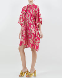 Palm Springs Caftan Tunic Dress - Pomegranate/Gold