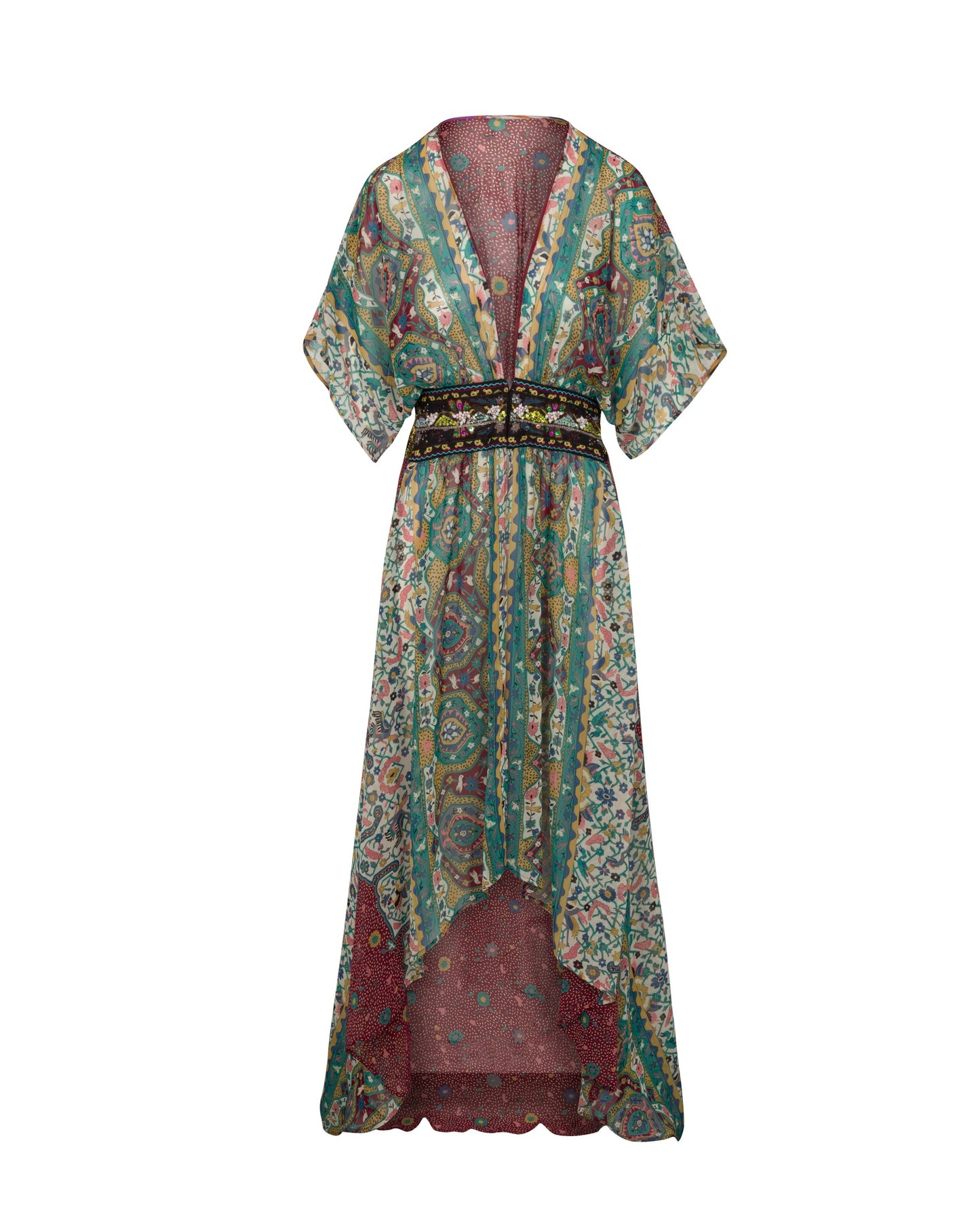 Boho Goddess Duster - Green Multi