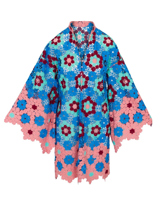 Supernova Lace Tunic - Blue & Pink