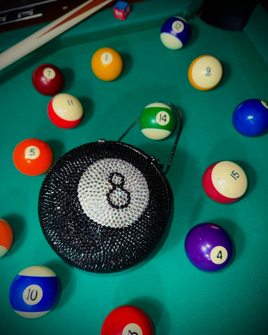 The Magic 8 Ball Rhinestone Clutch Purse