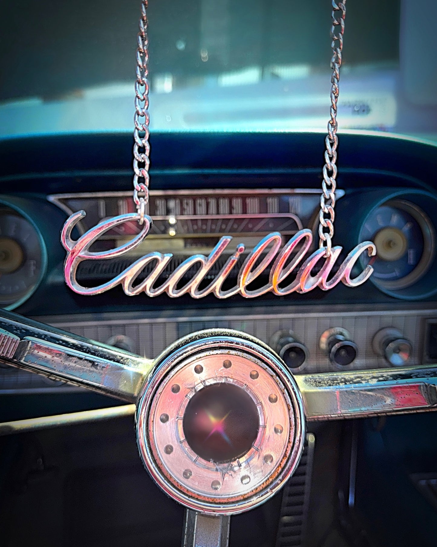 Revved Up Fab Plate Necklace - Cadillac