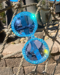 Euphoria Rhinestone Funglasses - Sky Blue