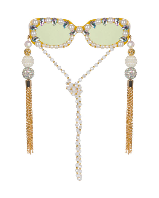 Here Comes the Bride Funglasses - Golden Pearl