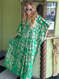 Palm Springs Caftan Maxi Dress - Jade/Gold