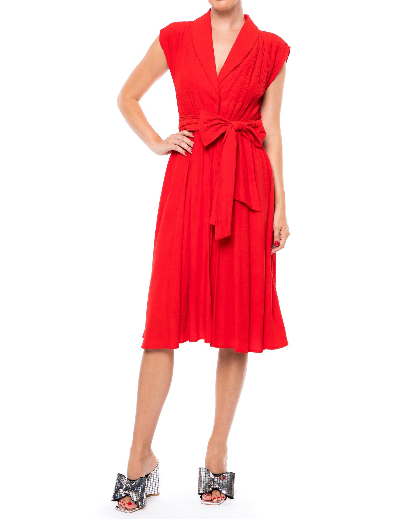 Honeysuckle Midi Dress - Cherry