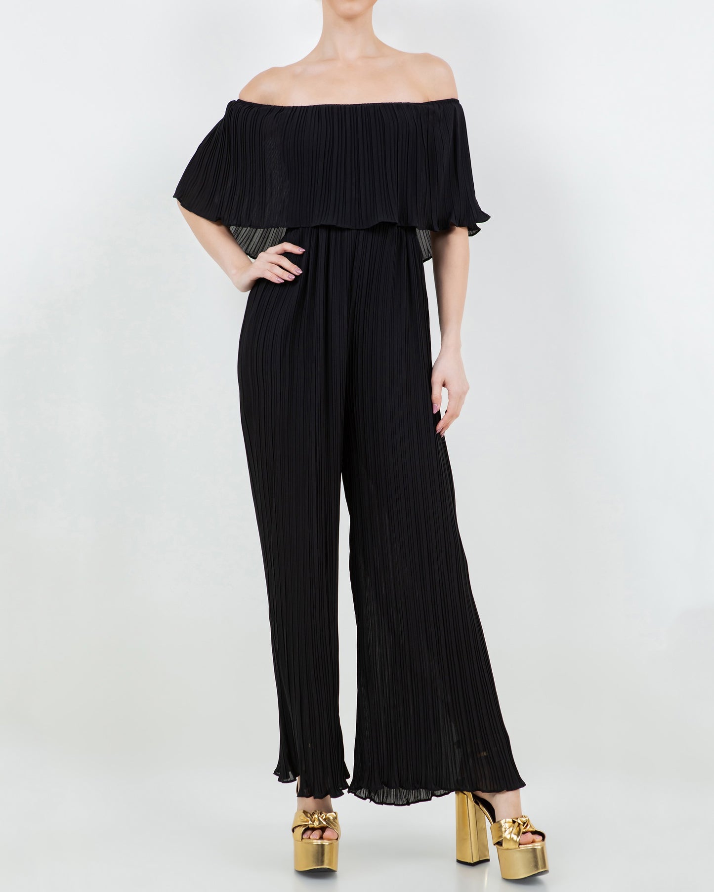 Dancing Queen Pleated Jumpsuit - Black