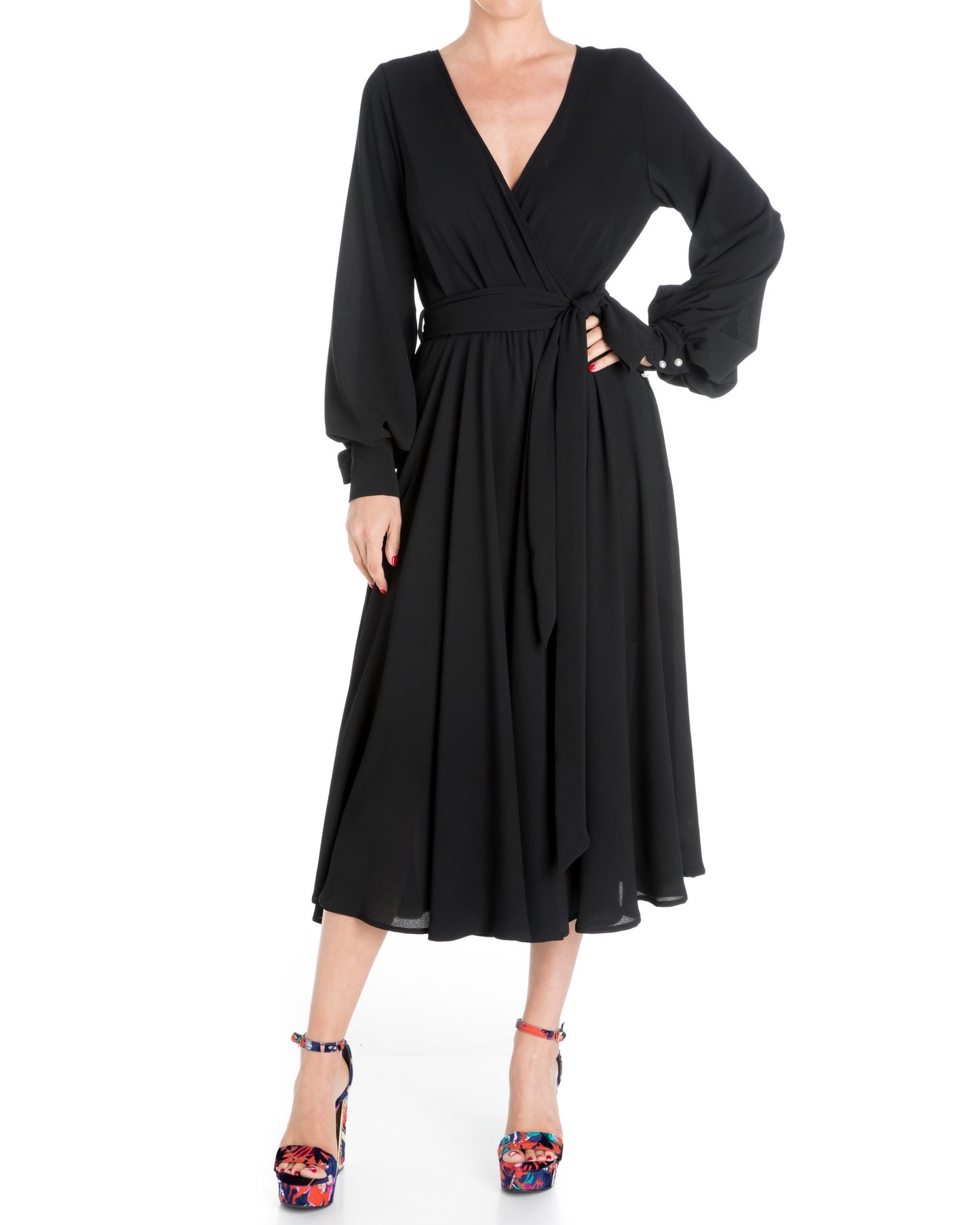 Venus Midi Dress - Black