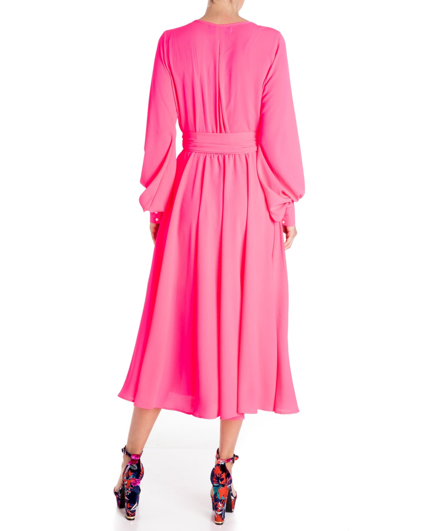 Venus Midi Dress - Neon Pink