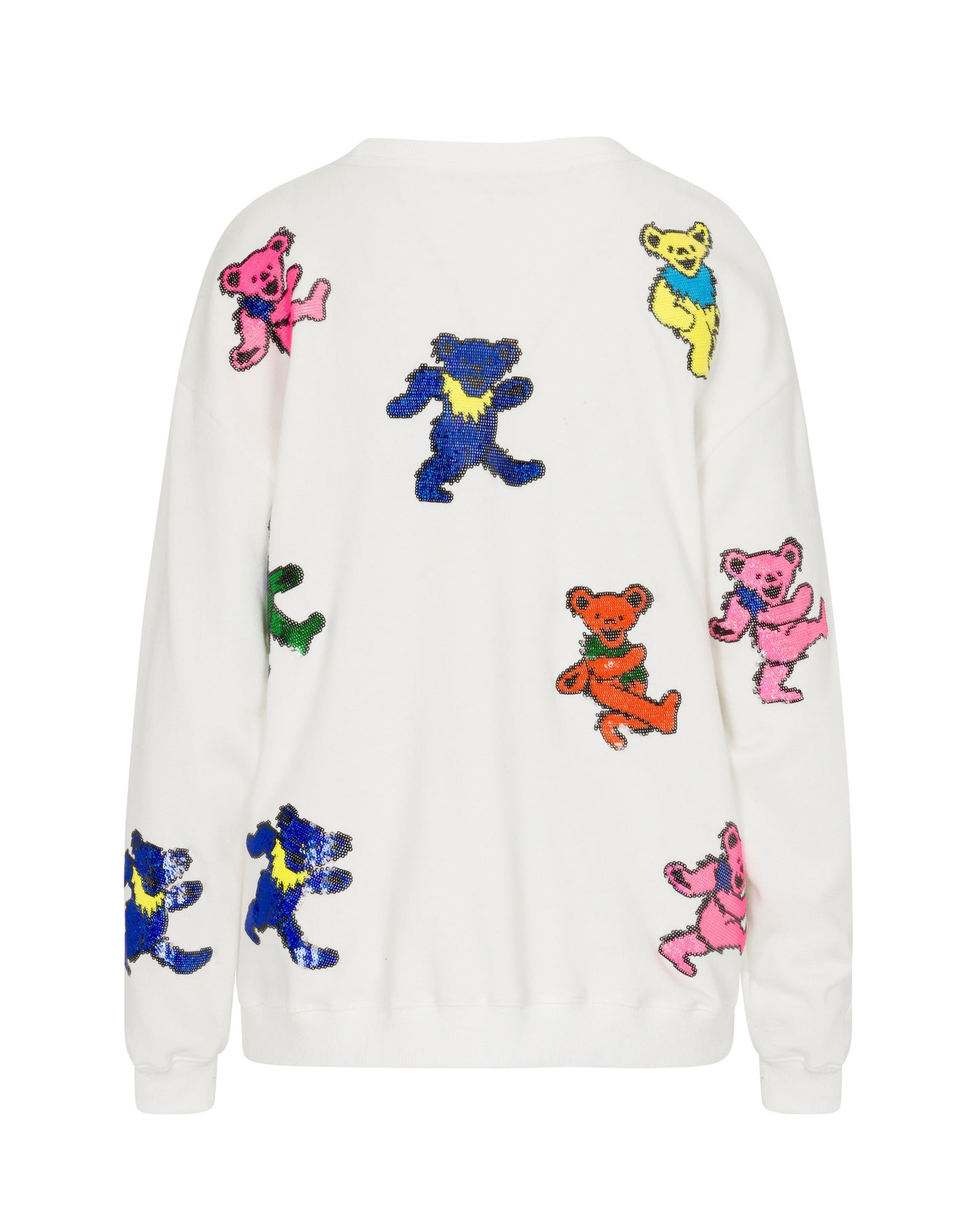 Grateful Dead Dancing Bears Sequin Relaxed Sweatshirt - White