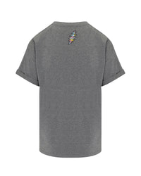 Grateful Dead Rhinestone Stealie Relaxed T-Shirt - Heather Gray