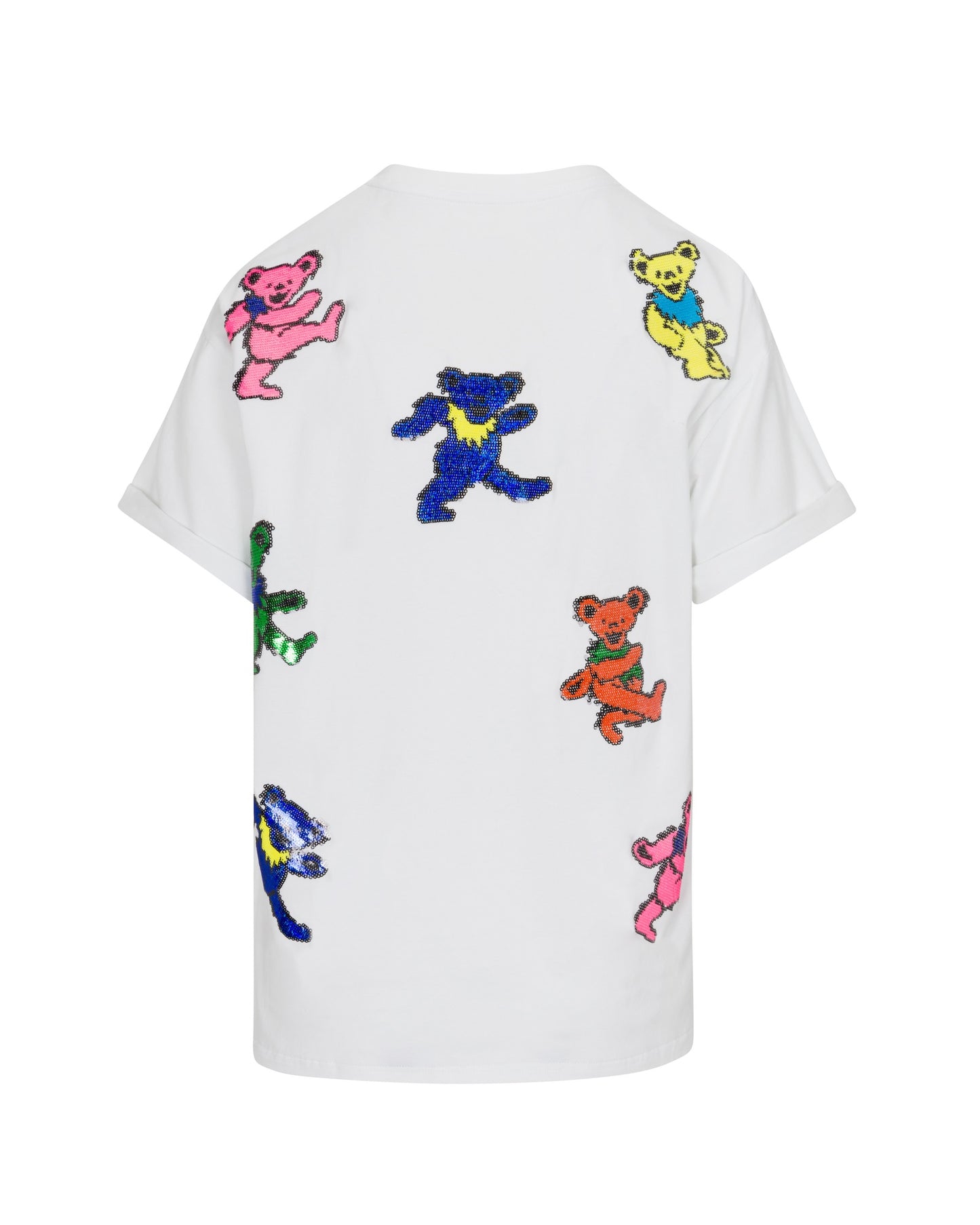 Grateful Dead Dancing Bears Sequin Relaxed T-Shirt - White