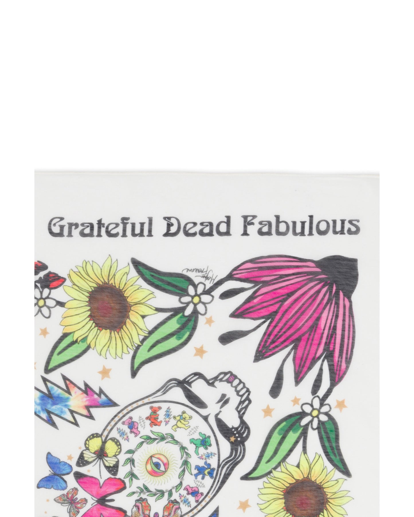 Grateful Dead Floral Large Cotton/Silk Scarf