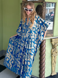 Palm Springs Caftan Maxi Dress - Ocean Blue