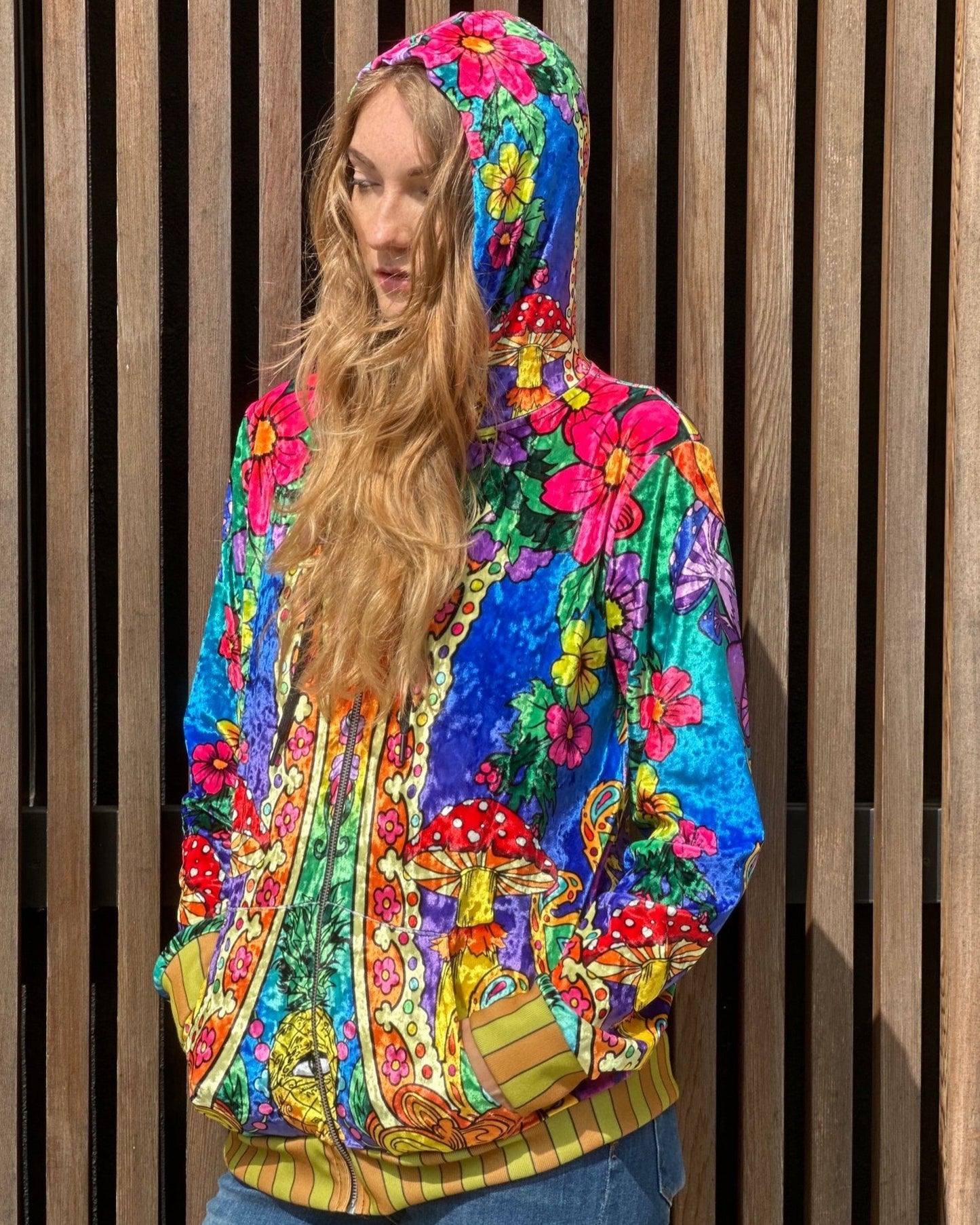 Kaleidoscope Dreams Zip Up Hoodie - Wildflower Paradise