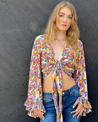 Dreamy Daisy Wrap Top - Rainbow