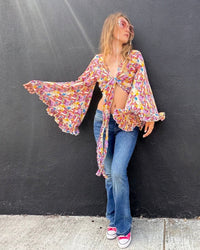 Dreamy Daisy Wrap Top - Rainbow