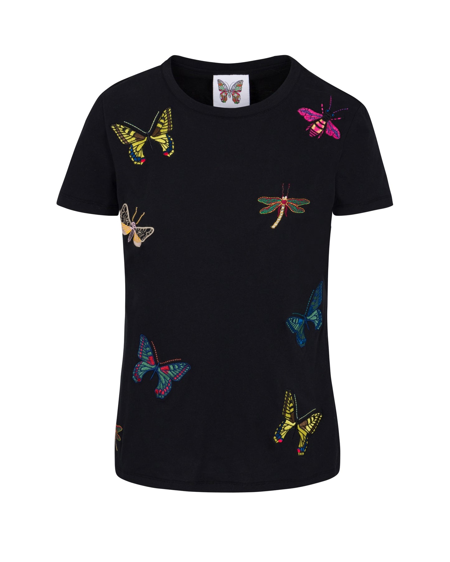 The Jitterbug Embroidered T Shirt - Black