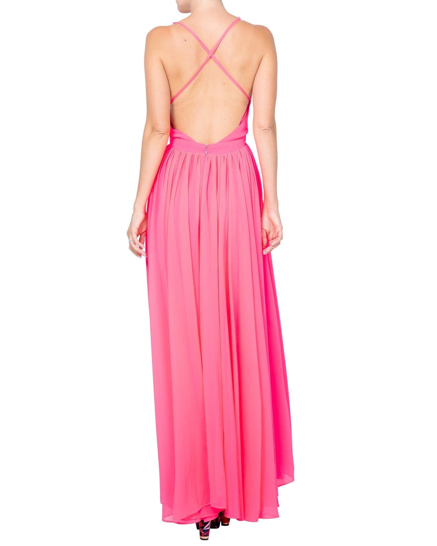 Enchanted Garden Maxi Dress - Neon Pink