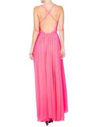 Enchanted Garden Maxi Dress - Neon Pink