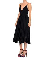 Enchanted Garden Midi Dress - Black