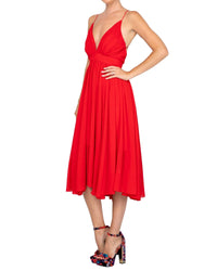 Enchanted Garden Midi Dress - Cherry